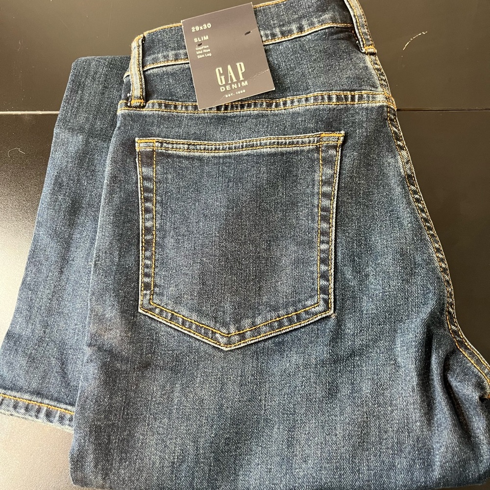GAP Men's Dark Blue Slim Jeans